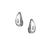Big Silver Earring, White Rhodium, Natural White Topaz + Give Magic Gift